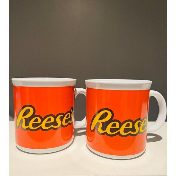 Vintage Galerie Reese’s Mugs – Set of 2 | Peanut Butter Cup Coffee Cups | 90s - Picture 1 of 8